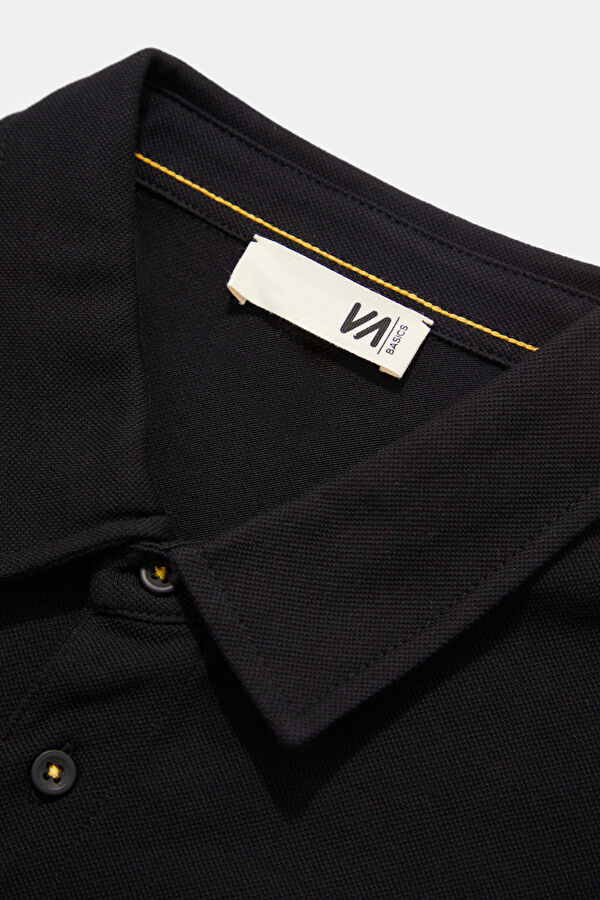 Black Polo Collar Men's T-Shirt 3