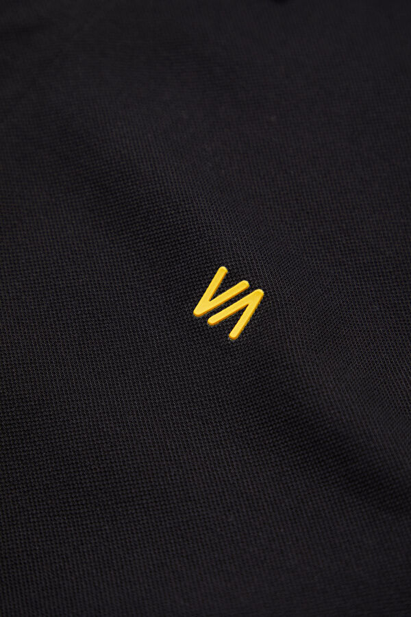 Black Polo Collar Men's T-Shirt 4