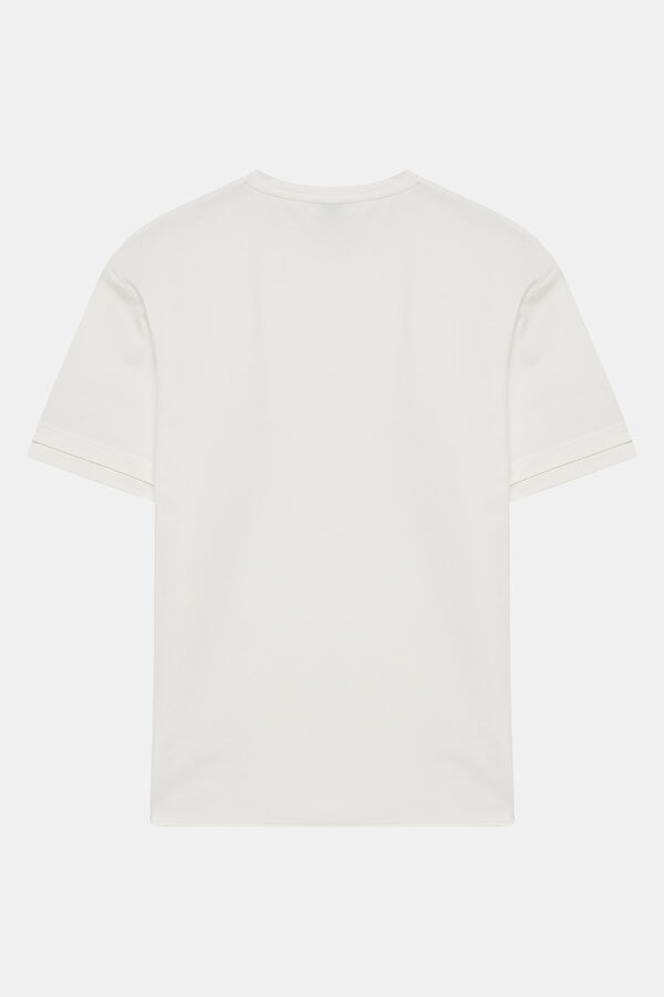 Ekru Bisiklet Yaka T-Shirt 2