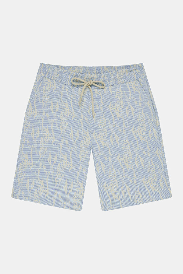 Off-white patterned polyester acrylic men's shorts 4