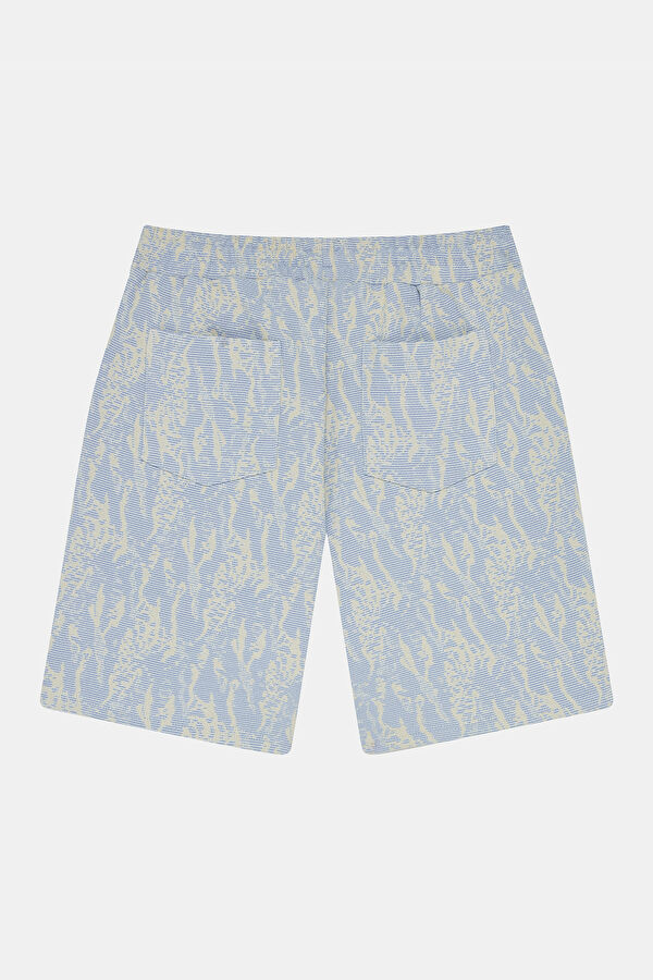 Off-white patterned polyester acrylic men's shorts 5