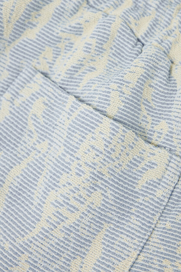 Off-white patterned polyester acrylic men's shorts 7