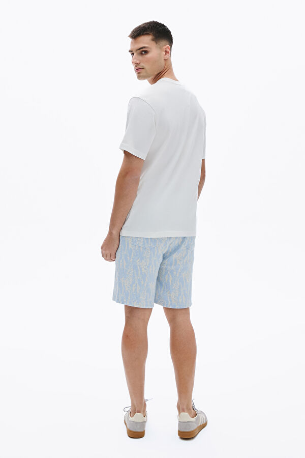 Off-white patterned polyester acrylic men's shorts 3