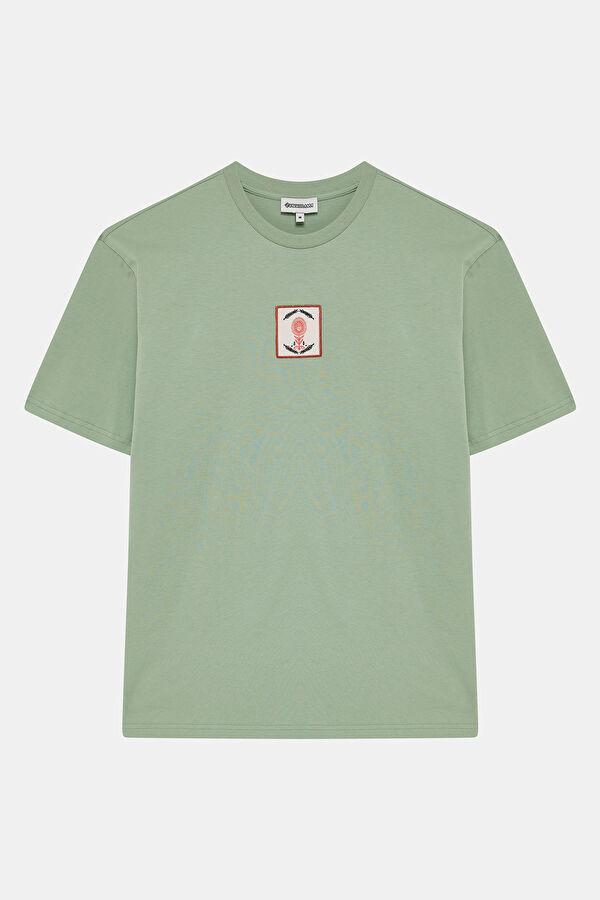 Green Crew Neck Print Men's T-Shirt 3