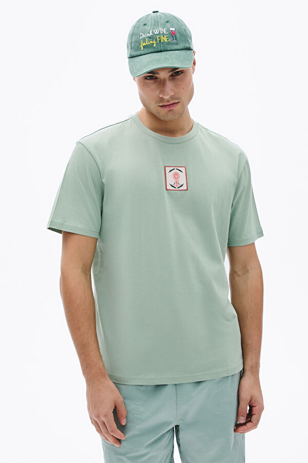 Green Crew Neck Print Men's T-Shirt