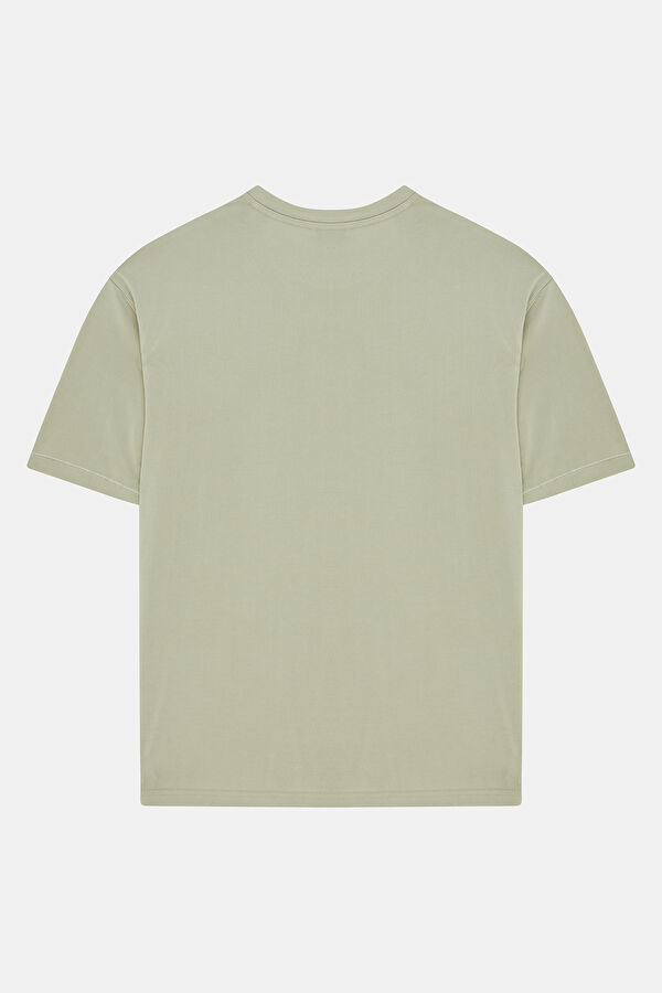 Khaki Crew Neck Men's T-Shirt 2