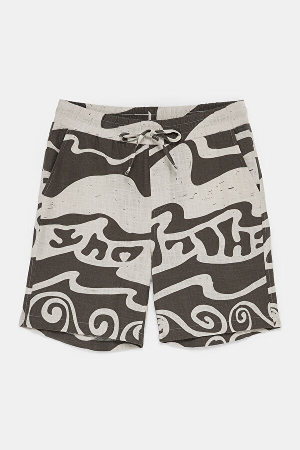 Anthracite Patterned Men's Shorts 3