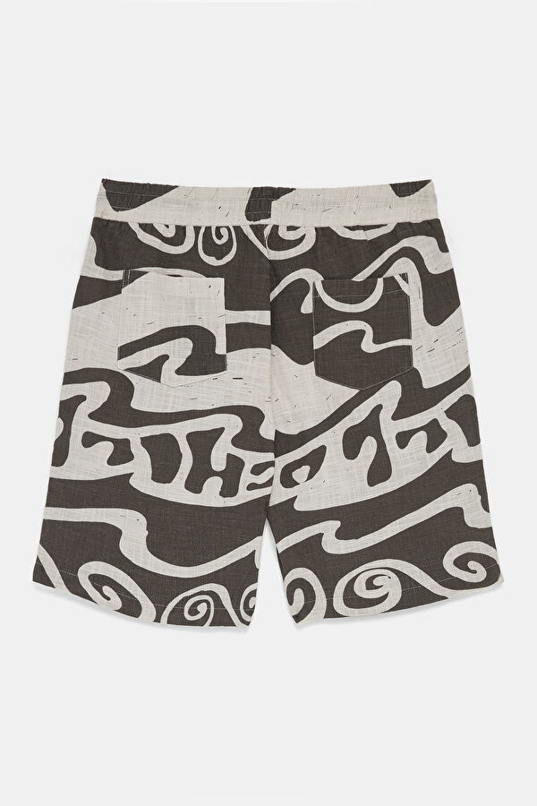 Anthracite Patterned Men's Shorts 4