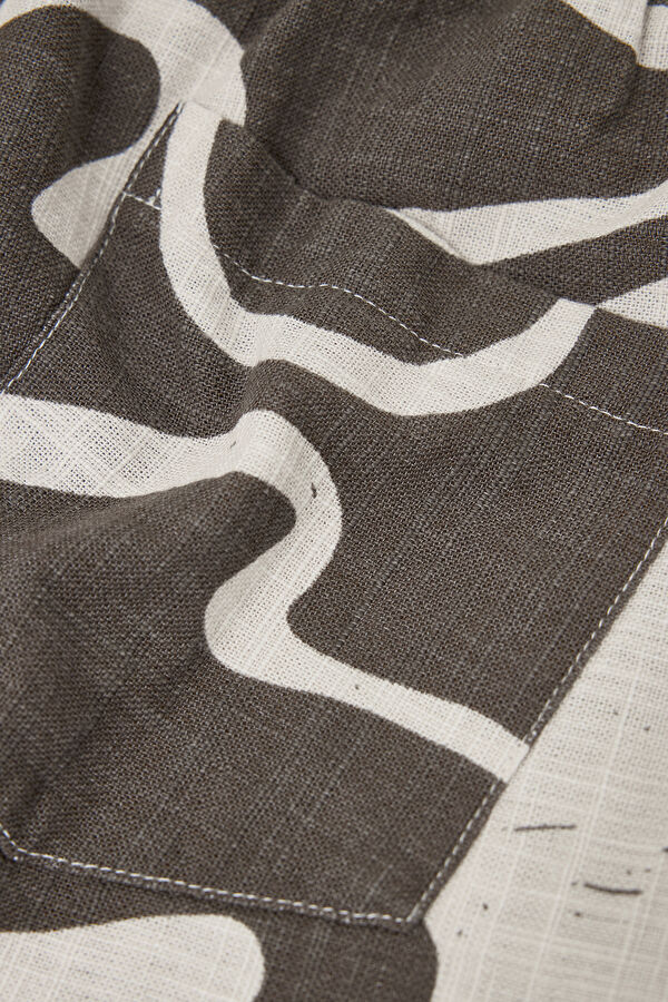 Anthracite Patterned Men's Shorts 6