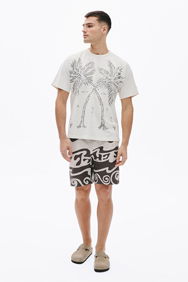 Anthracite Patterned Men's Shorts