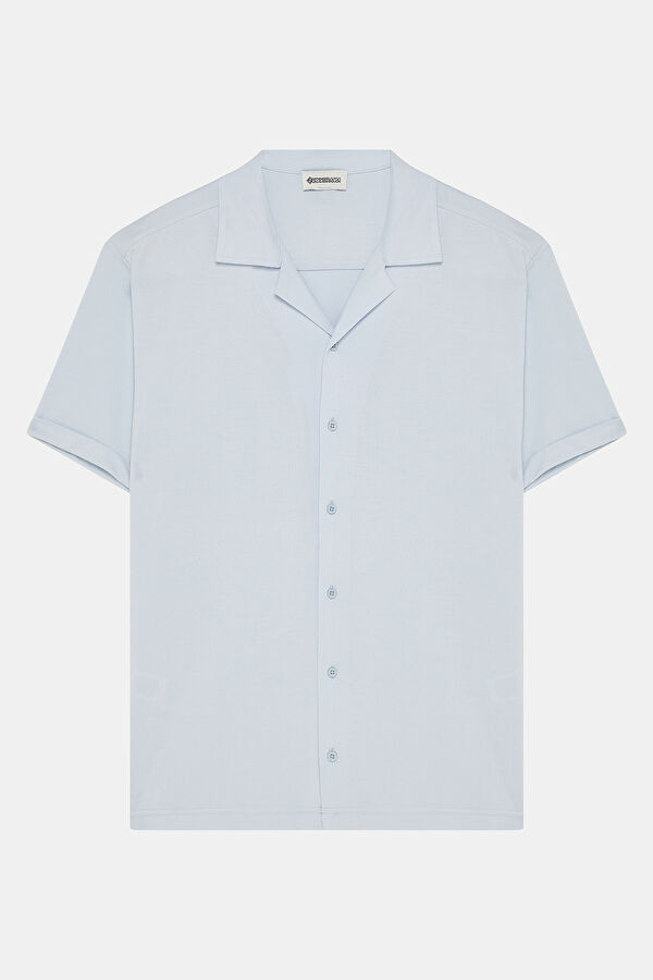 Ice Blue Resort Collar Men's Shirt