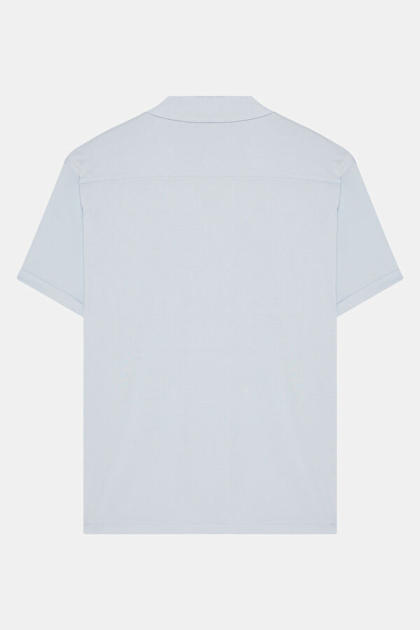 Ice Blue Resort Collar Men's Shirt 2