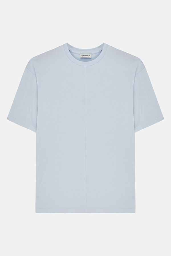 Ice Blue Crew Neck Men's T-Shirt 3