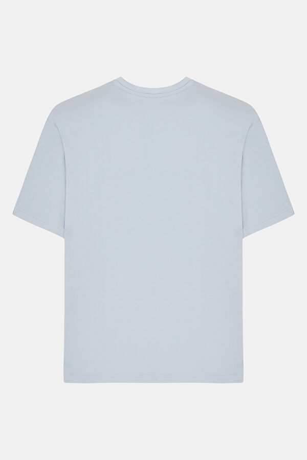 Ice Blue Crew Neck Men's T-Shirt 4