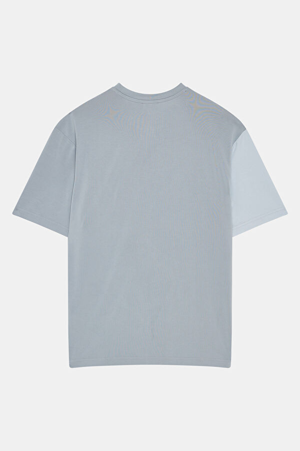 Grey Crew Neck Men's T-Shirt with Trim Details 2