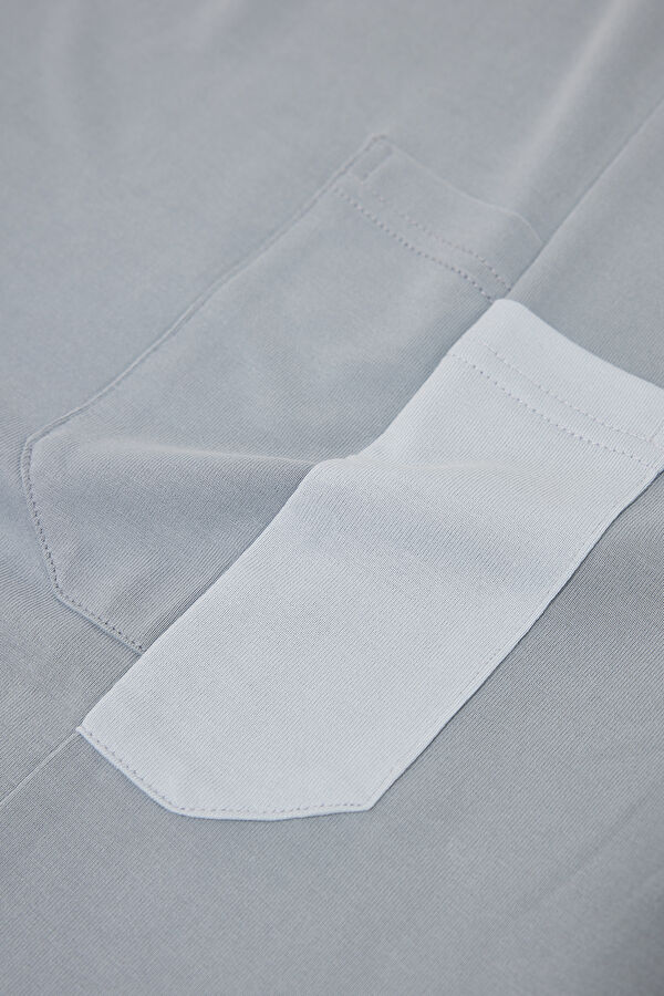 Grey Crew Neck Men's T-Shirt with Trim Details 4