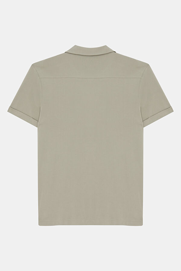 Khaki Resort Collar Shirt 4