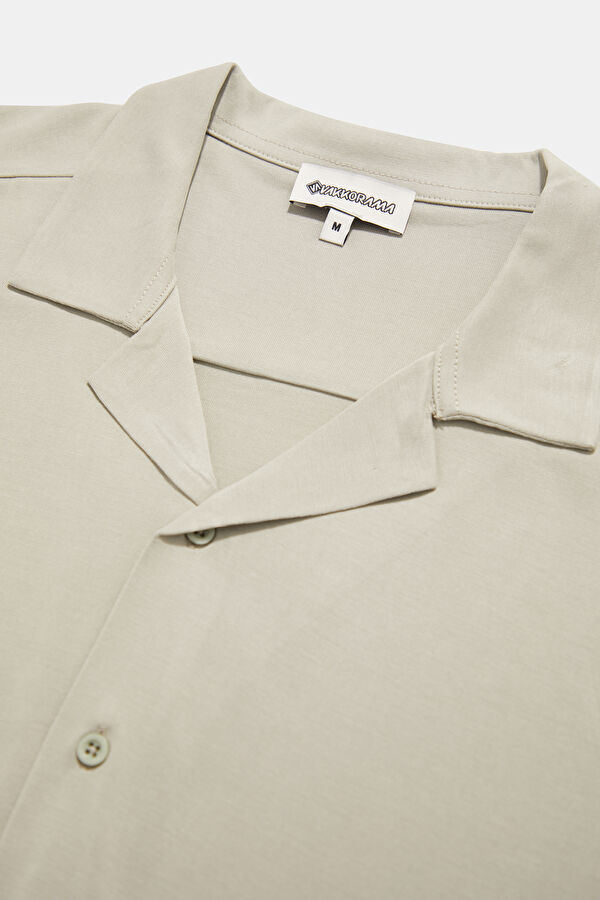 Khaki Resort Collar Shirt 5