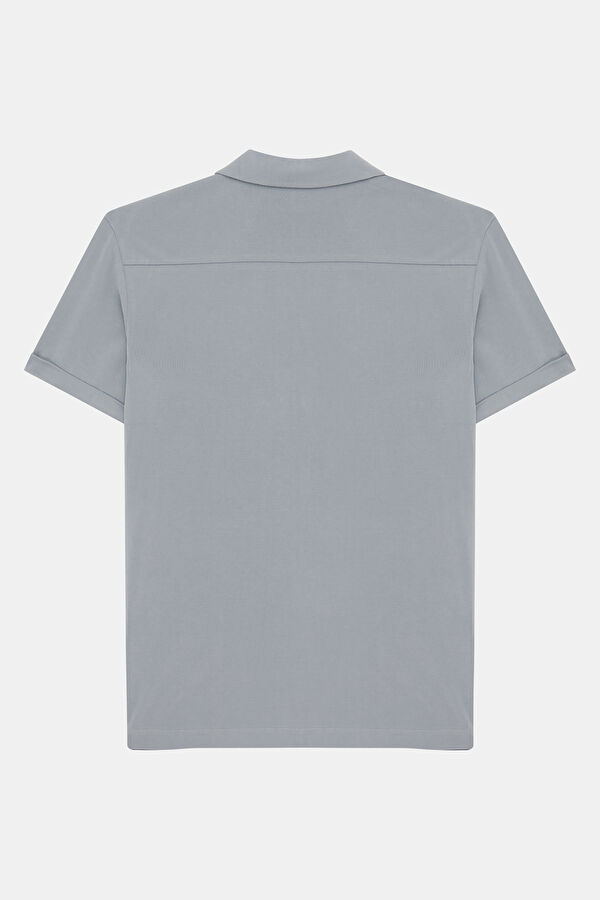 Grey Resort Collar Men's Shirt 2