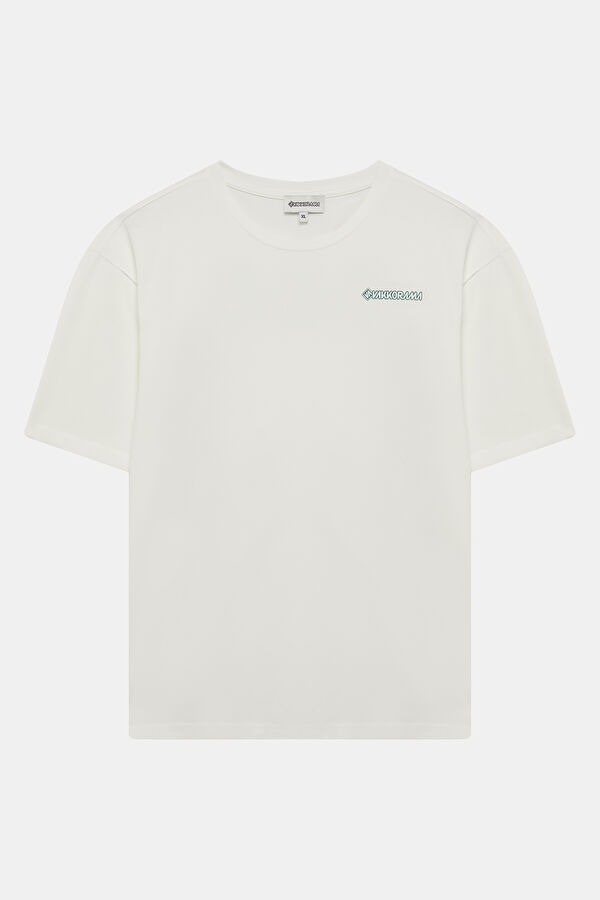White Crew Neck Printed Men's T-Shirt