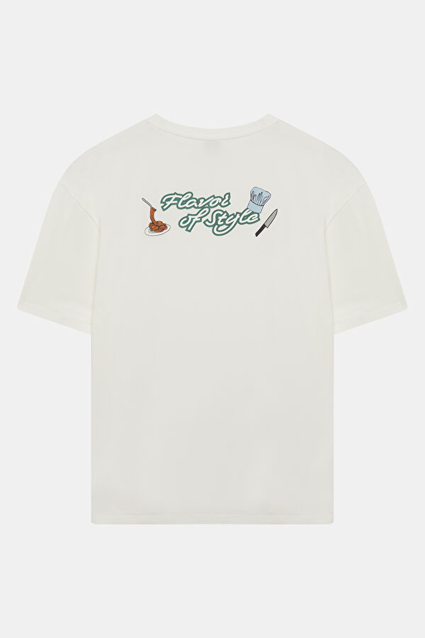 White Crew Neck Printed Men's T-Shirt 2
