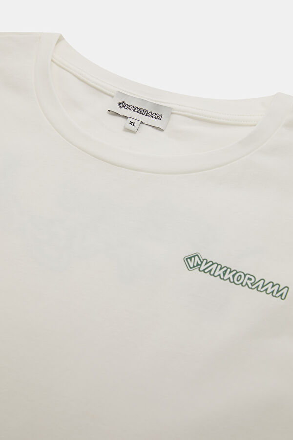 White Crew Neck Printed Men's T-Shirt 3