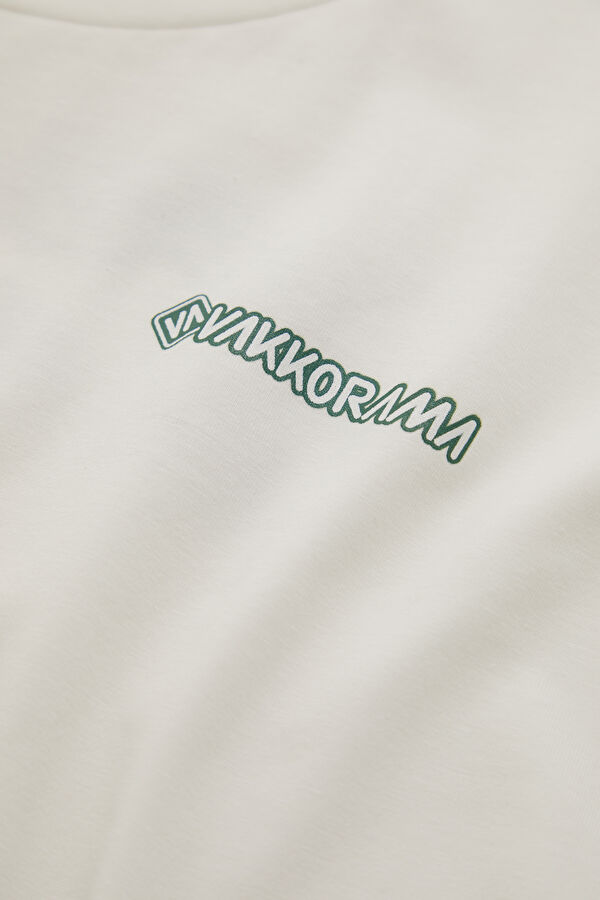 White Crew Neck Printed Men's T-Shirt 4