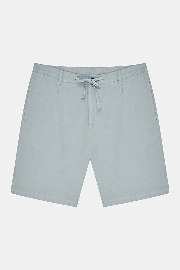 Blue Linen Men's Shorts 3