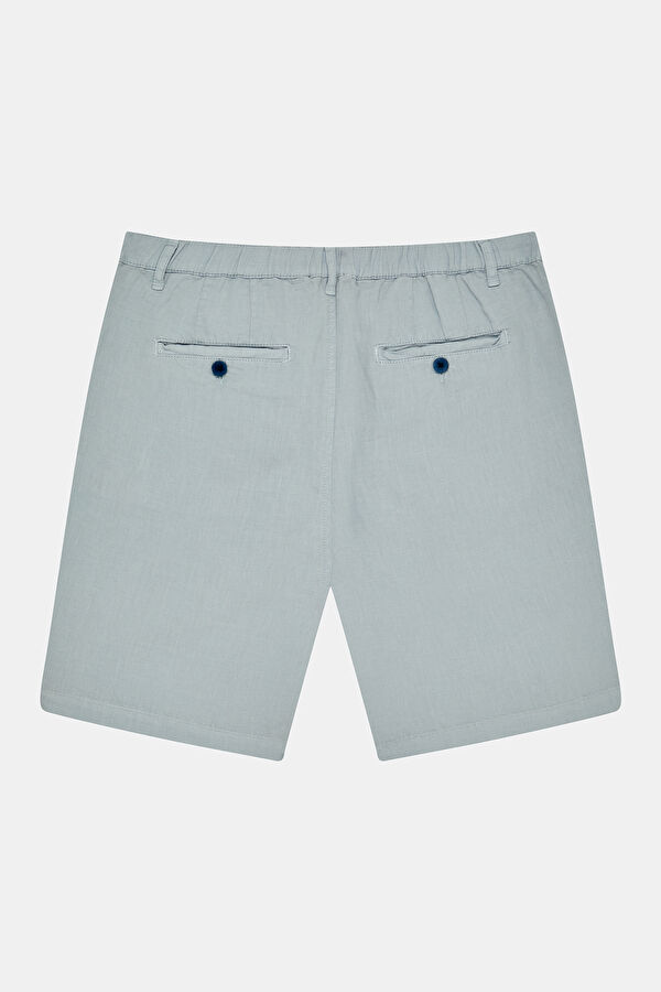 Blue Linen Men's Shorts 4