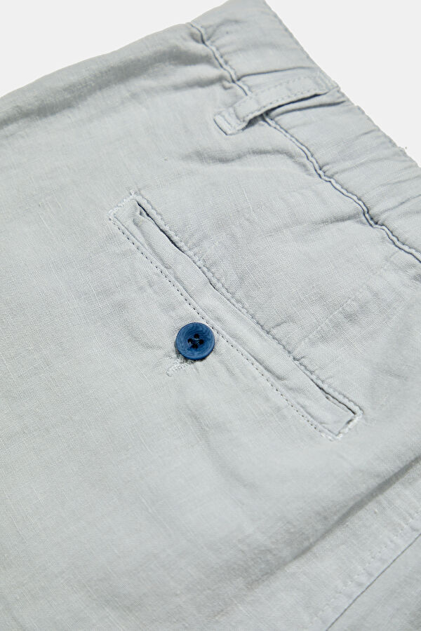 Blue Linen Men's Shorts 6
