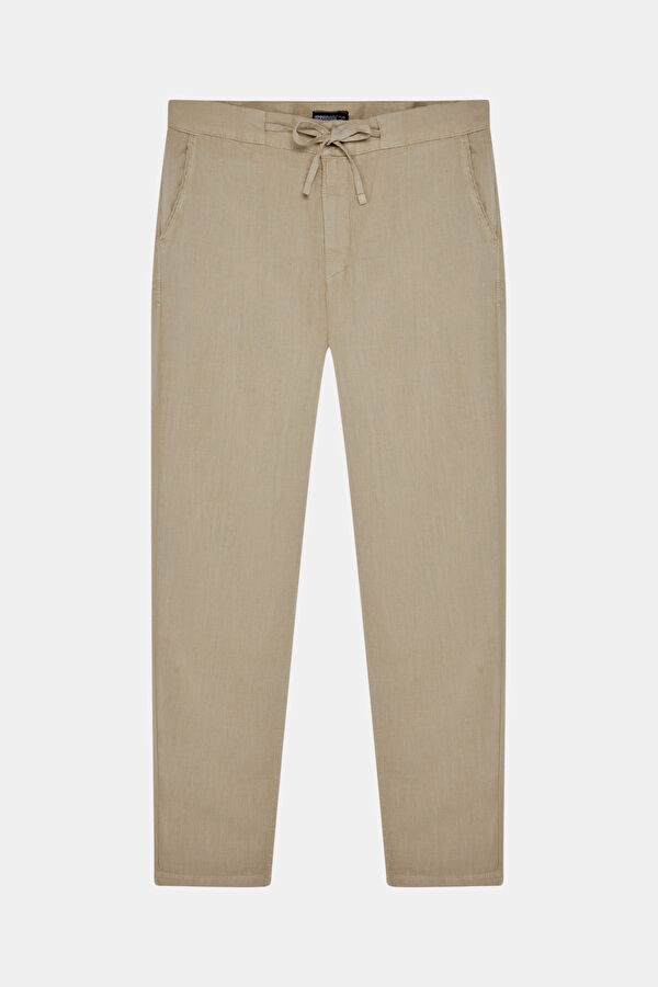 Relax Pattern Stone Leg Pipe Leg Linen Men's Trousers 3