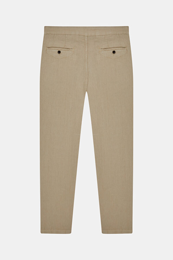 Relax Pattern Stone Leg Pipe Leg Linen Men's Trousers 4