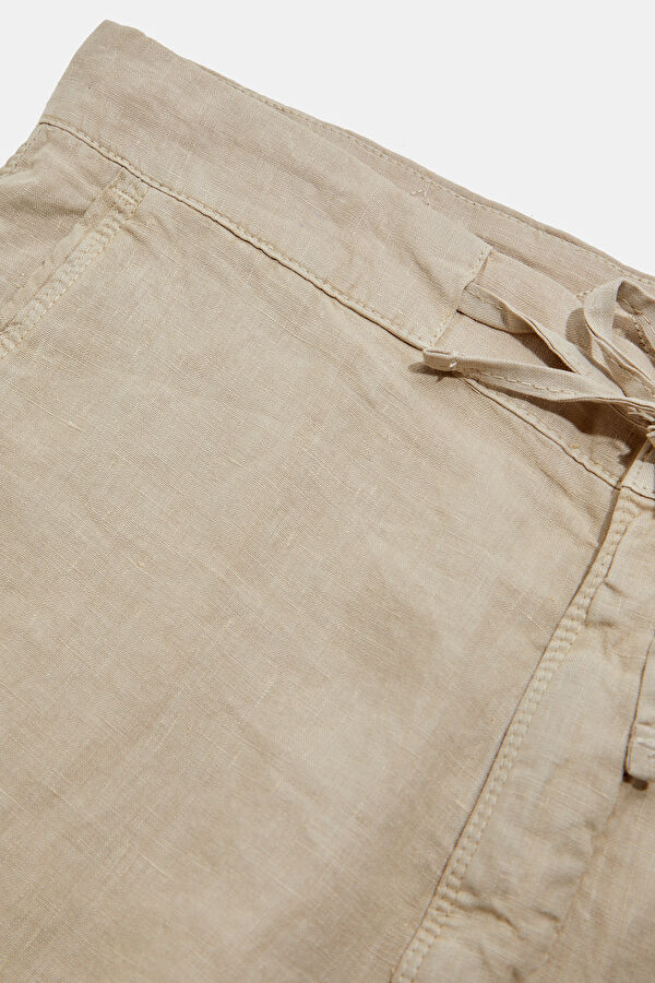 Relax Pattern Stone Leg Pipe Leg Linen Men's Trousers 5