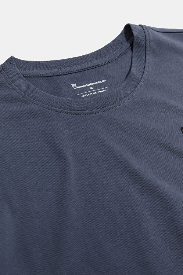 Relax Kalıp Lacivert Bisiklet Yaka Baskılı Erkek T-Shirt 3