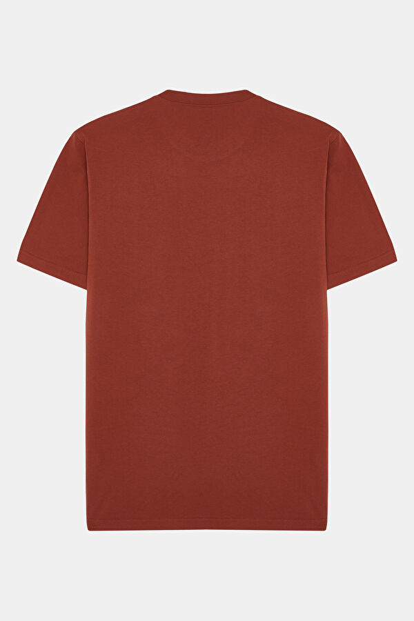 Relax Kalıp Kiremit Bisiklet Yaka Erkek T-Shirt 2