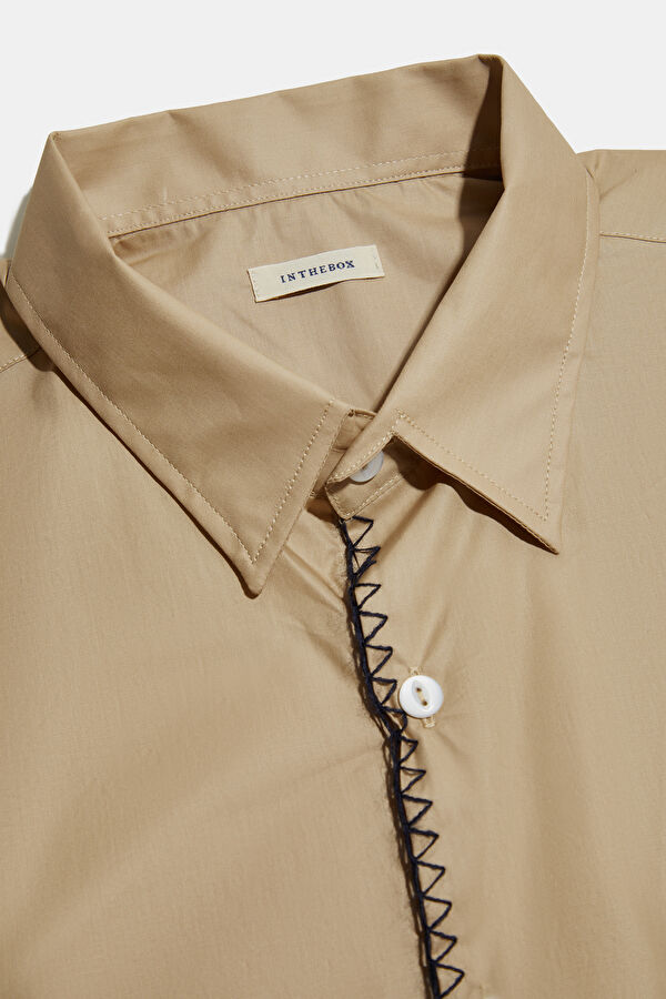 Relax Fit Beige Men's Shirt 6