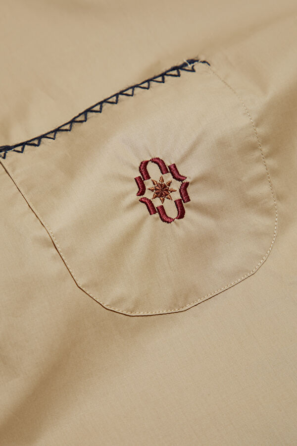 Relax Fit Beige Men's Shirt 7