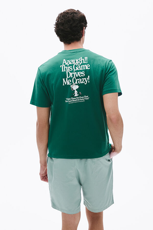 Relax Kalıp Yeşil Bisiklet Yaka Erkek Sweatshirt 3