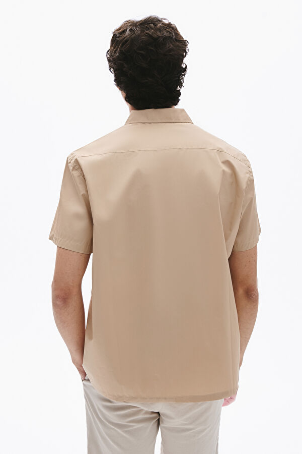 Relax Fit Beige Men's Shirt 2