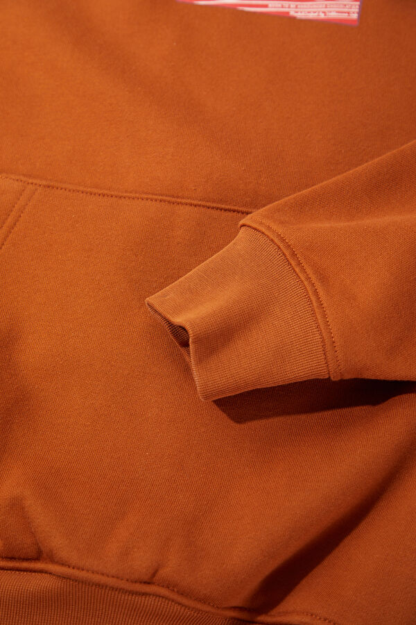 Brown Relax Fit Hooded Women's Sweatshirt 4