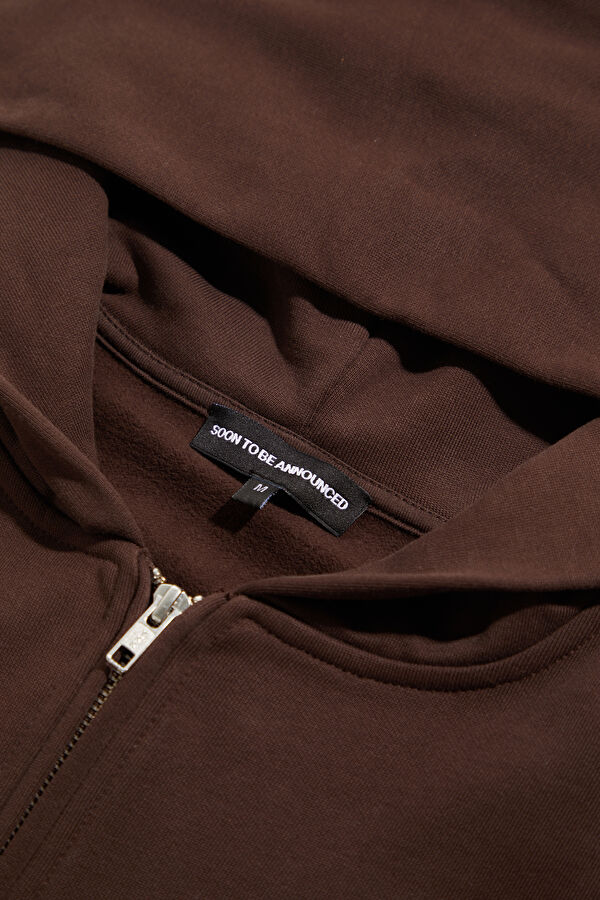 Koyu Kahve Relax Kalıp Kapuşonlu Erkek Sweatshirt 3