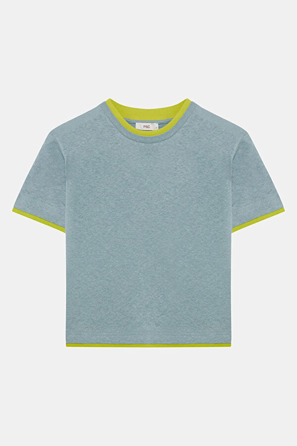 Blue Linen T-Shirt
