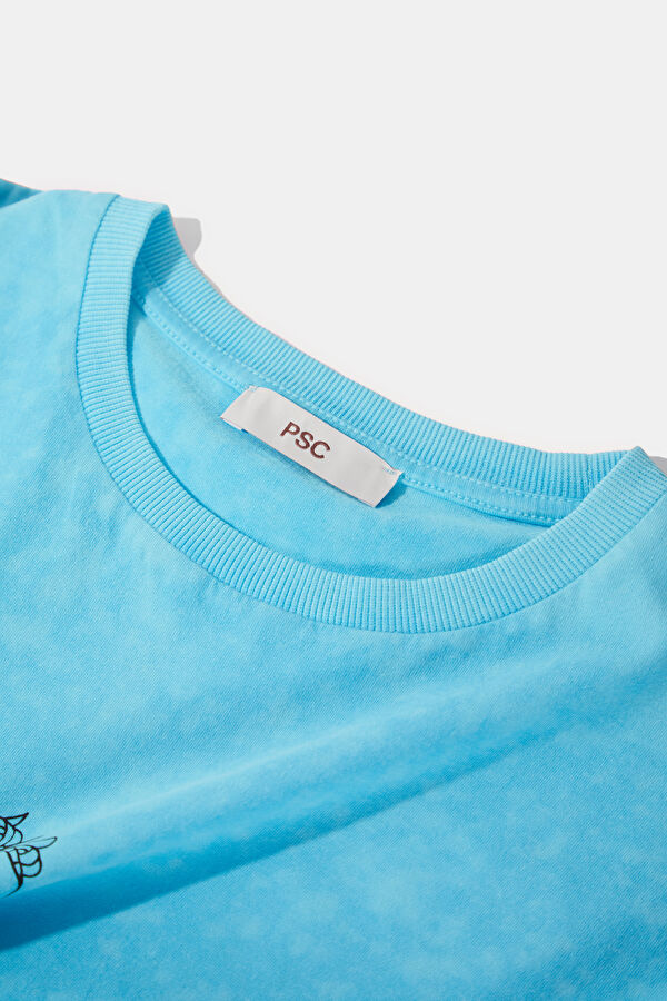 Blue Printed Women's T-Shirt 3