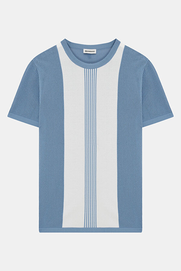 Blue Crew Neck Men's T-Shirt