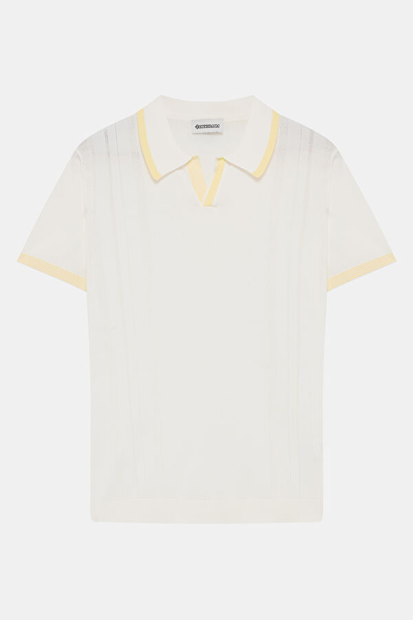 Ekru Polo Yaka Erkek T-Shirt