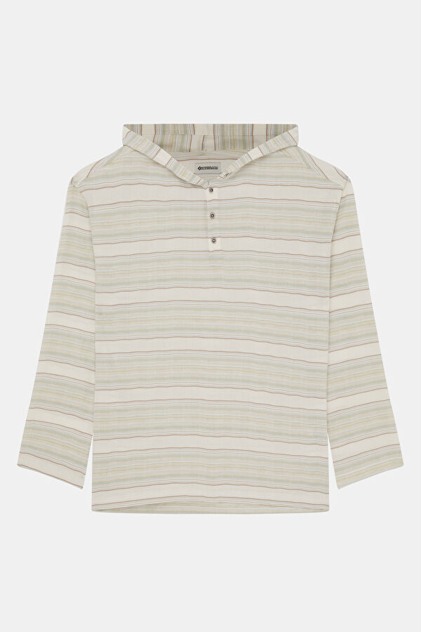 Colorful Striped Hooded Men's Shirt 3