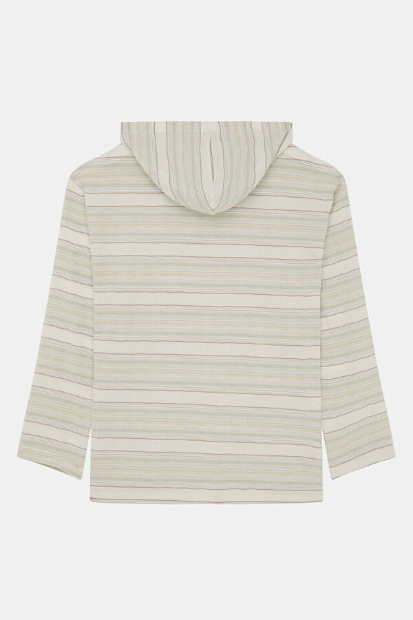 Colorful Striped Hooded Men's Shirt 4