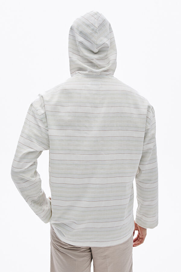 Colorful Striped Hooded Men's Shirt 2