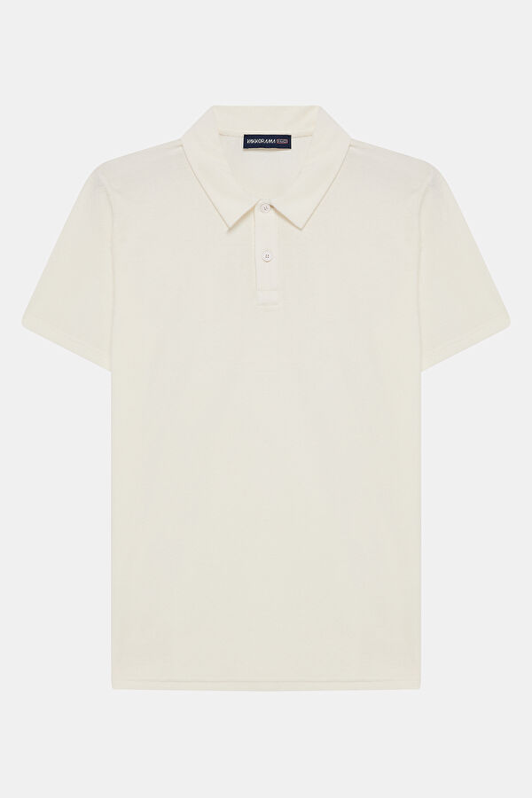 Relax Kalıp Ekru Polo Yaka Erkek T-Shirt 3