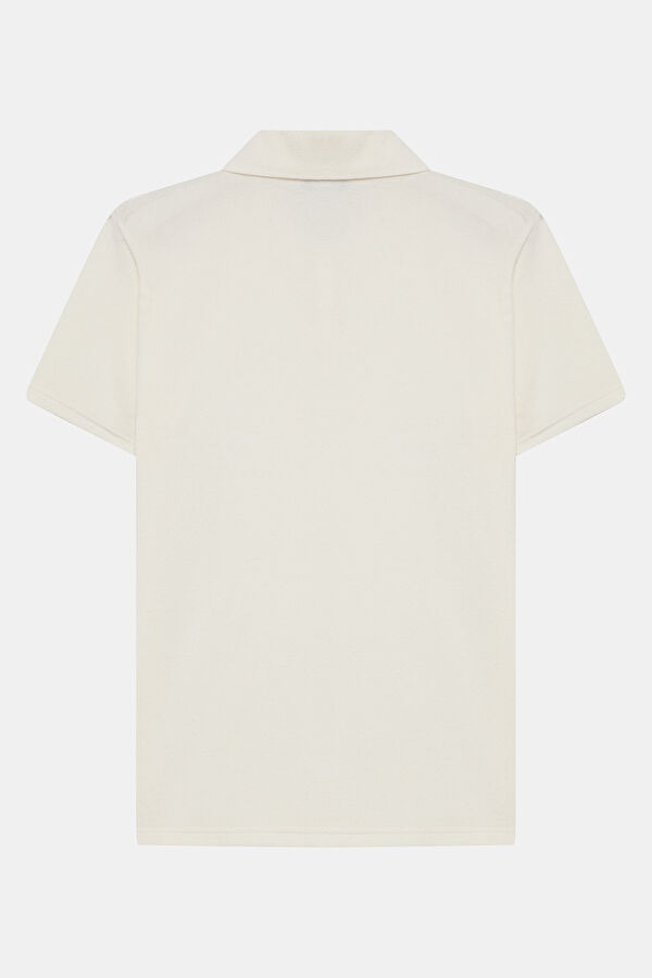Relax Kalıp Ekru Polo Yaka Erkek T-Shirt 4